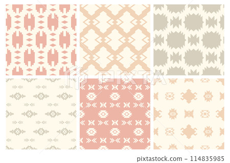 Tribal Southwestern Navajo Seamless Patterns Set Tribal Southwestern Navajo Seamless Patterns Set 114835985