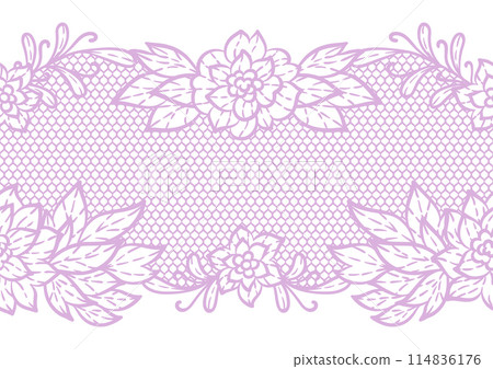 Lace pattern with flowers. Embroidery handmade decoration. 114836176