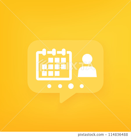 appointment, book a meeting vector icon appointment, book a meeting vector icon 114836488