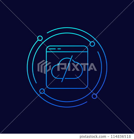 disconnect from a server icon, linear design disconnect from a server icon, linear design 114836518