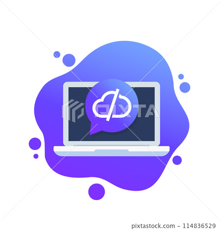 disconnect from server icon with a laptop 114836529