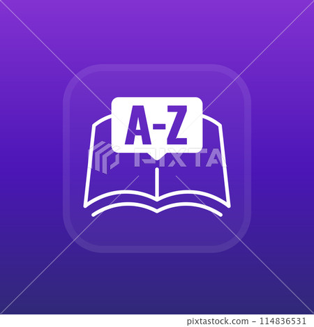 dictionary or vocabulary book icon, vector 114836531