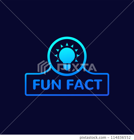 Fun fact vector design with light bulb on dark 114836552