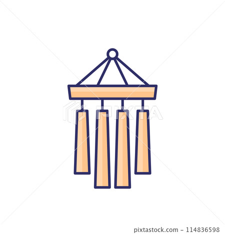 wind chimes icon with outline on white wind chimes icon with outline on white 114836598