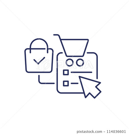 click and collect line icon click and collect line icon 114836601