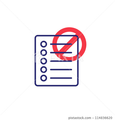 blacklist icon on white, vector 114836620