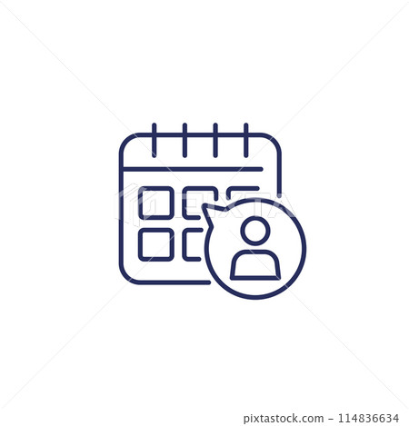 appointment line icon with a calendar 114836634