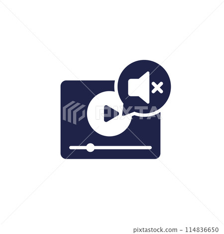 mute video icon on white mute video icon on white 114836650