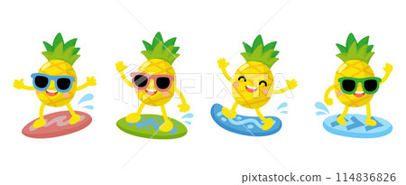 Pineapple Playing surfboard, Pineapple Surfboard Summer, fruit hello summer 114836826