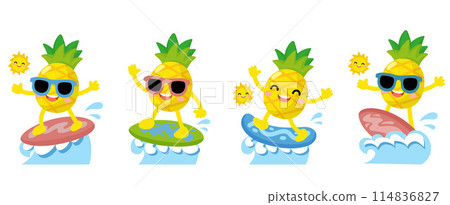 Pineapple Playing surfboard, Pineapple Surfboard Summer, fruit hello summer 114836827