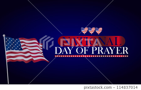 Powerful Symbol Flag Illustration for National Day of Prayer 114837014
