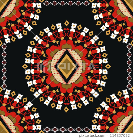 African ethnic pattern showcases the beauty, work, and lifestyle of people in the African ethnic . The design is distinguished by intricate bow patterns l richness and artistry of African ethnic  114837052
