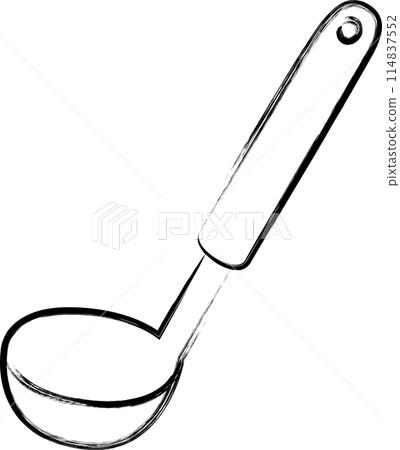 Brush-drawn single icon Ladle Brush-drawn single icon Ladle 114837552