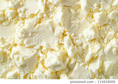 Shea butter cream textured smear as background, hair and skin care swatch 114838009