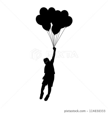 id holding balloon, little boy and girl with balloons, children holding air balls id holding balloon, little boy and girl with balloons, children holding air balls 114838333