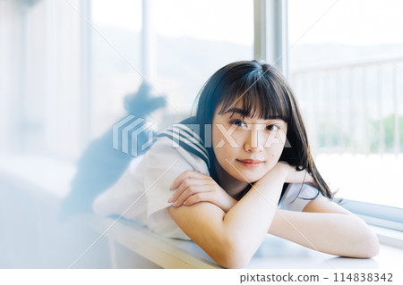 School girls high school portrait 114838342