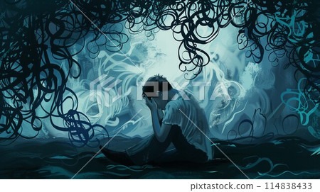 憂鬱與失望的情緒形象 憂鬱與失望的情緒形象 114838433