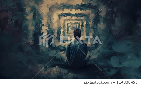 Emotional image of depression and despondency 114838455