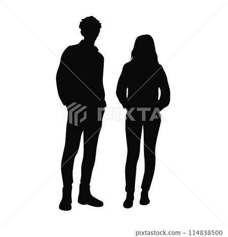 Man and woman silhouette. Male and female silhouette 114838500