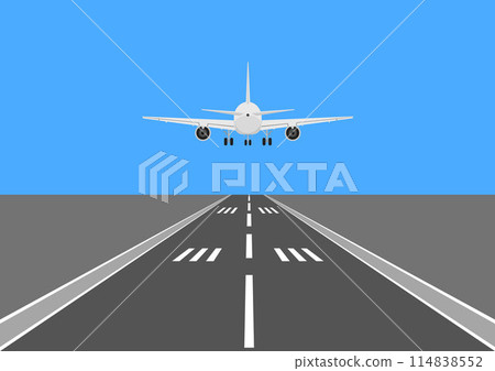 飛機從機場跑道起飛 114838552