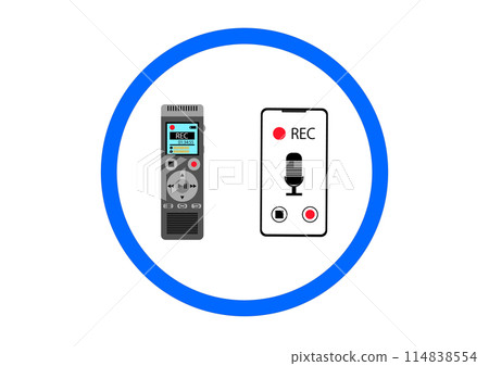 A mark indicating that recording is OK using a voice recorder or smartphone A mark indicating that recording is OK using a voice recorder or smartphone 114838554