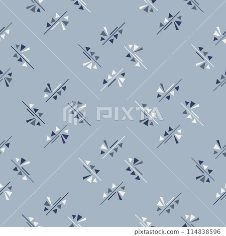Modern masculine pattern abstract shapes common geometric motif seamless background. Fabric design textile swatch, man shirt all over print block.  114838596