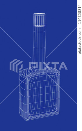 3d wire-frame model of tall bottle 3d wire-frame model of tall bottle 114838814