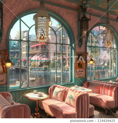 Cute retro cafe Cute retro cafe 114839425