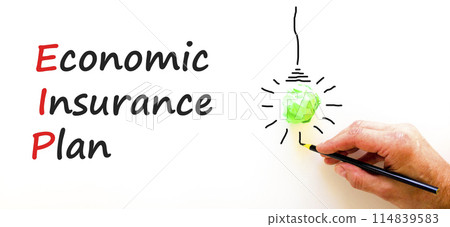 EIP economic insurance plan symbol. Concept words EIP economic insurance plan on beautiful white paper. Beautiful white background. Business EIP economic insurance plan concept. Copy space. EIP economic insurance plan symbol. Concept words EIP economic insurance plan on beautiful white paper. Beautiful white background. Business EIP economic insurance plan concept. Copy space. 114839583