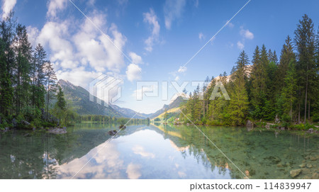 View of Hintersee lake in Berchtesgaden National Park Bavarian Alps, Germany 114839947