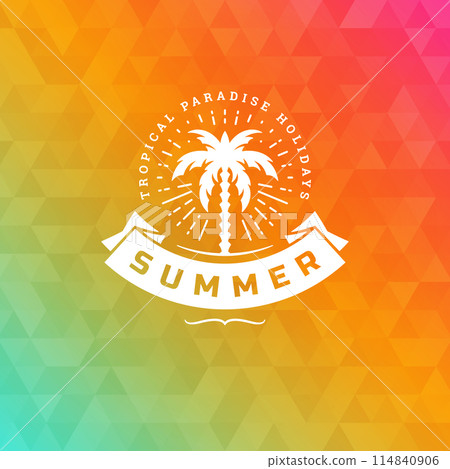 Summer holidays label or badge typography slogan design 114840906