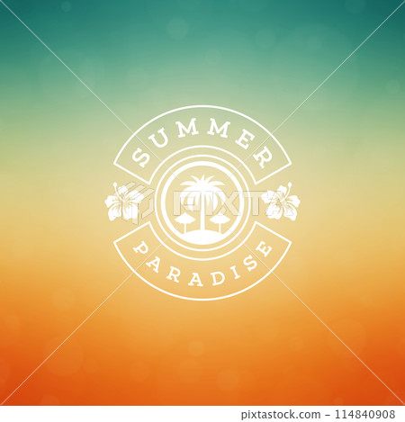 Summer holidays label or badge typography slogan design Summer holidays label or badge typography slogan design 114840908