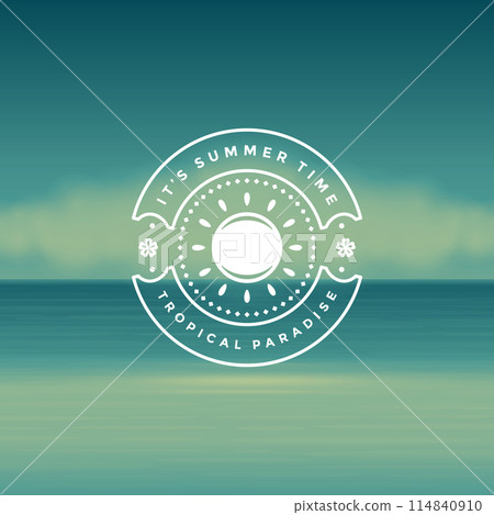 Summer holidays label or badge typography slogan design Summer holidays label or badge typography slogan design 114840910