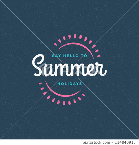 Summer holidays label or badge typography slogan design Summer holidays label or badge typography slogan design 114840913
