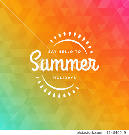 Summer holidays label or badge typography slogan design 114840949