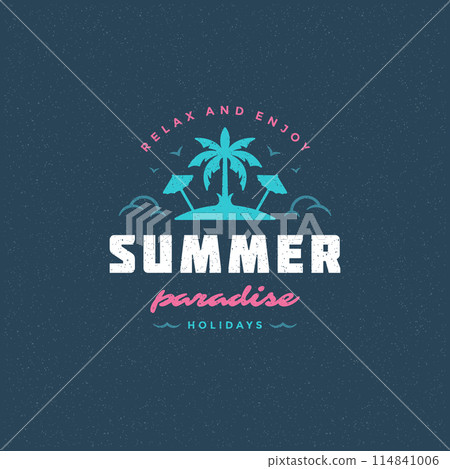 Summer holidays label or badge typography slogan design 114841006