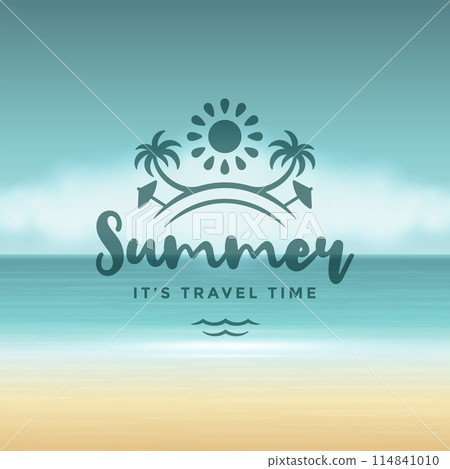 Summer holidays label or badge typography slogan design 114841010