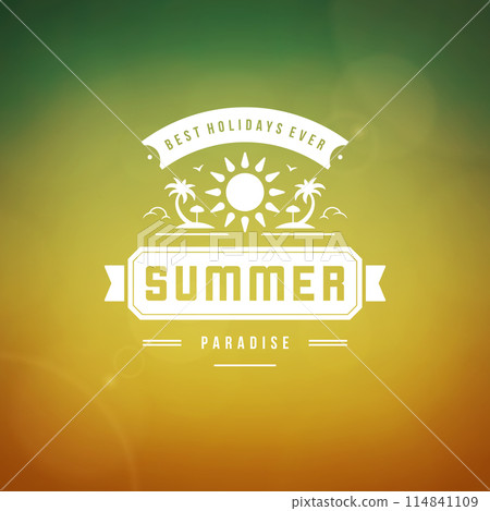 Summer holidays label or badge typography slogan design 114841109