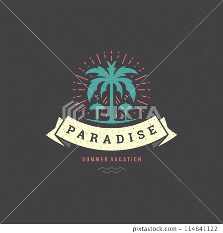 Summer holidays label or badge typography slogan design Summer holidays label or badge typography slogan design 114841122
