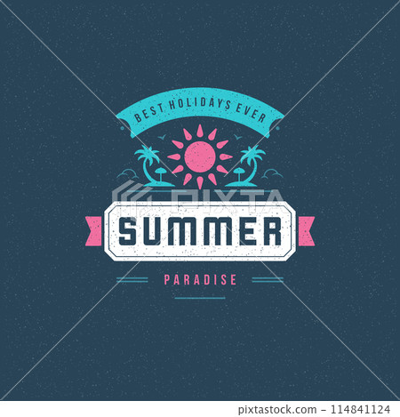 Summer holidays label or badge typography slogan design 114841124
