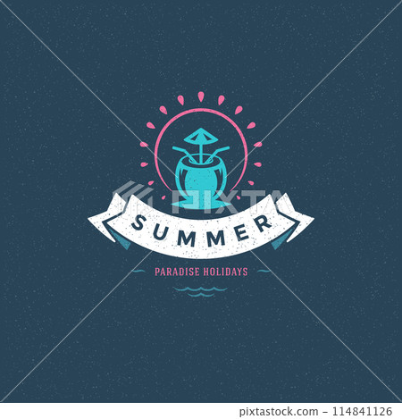 Summer holidays label or badge typography slogan design Summer holidays label or badge typography slogan design 114841126