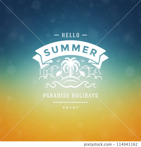 Summer holidays label or badge typography slogan design 114841162