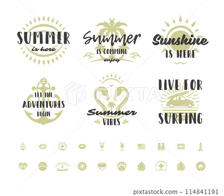 Summer holidays typography inspirational quotes or sayings design 114841191