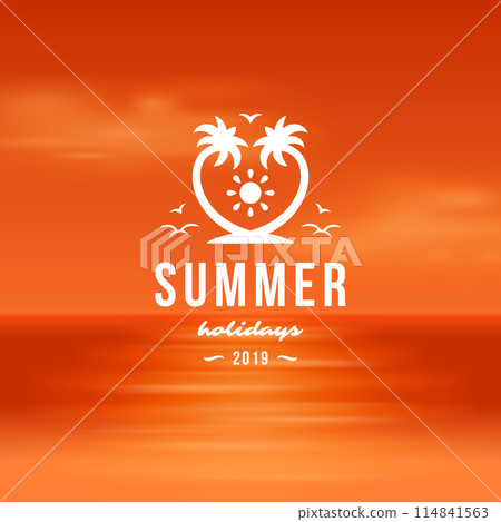 Summer holidays label or badge typography slogan design Summer holidays label or badge typography slogan design 114841563
