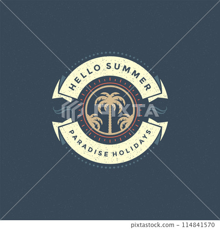 Summer holidays label or badge typography slogan design Summer holidays label or badge typography slogan design 114841570