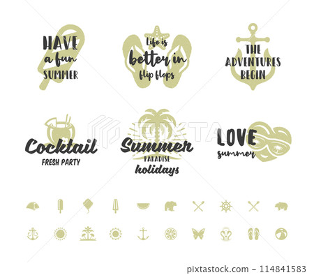 Summer holidays typography inspirational quotes or sayings design 114841583
