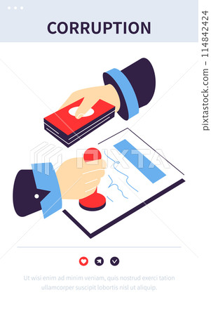 Corruption and bribes - colorful flat design style banner Corruption and bribes - colorful flat design style banner 114842424