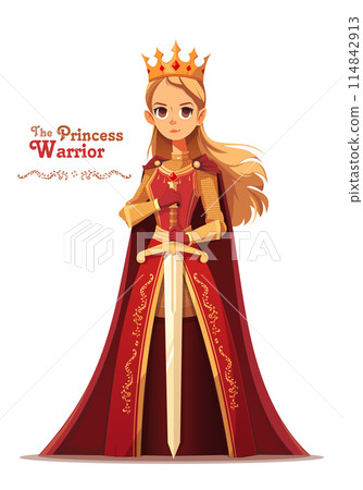 The Princess Warrior, cartoon vector illustration for children's book 114842913