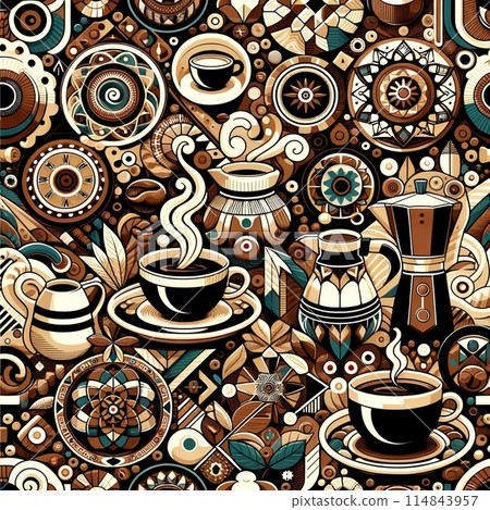 Coffee pattern 114843957