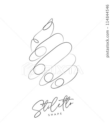 Woman hand with stiletto shape nails 114844546